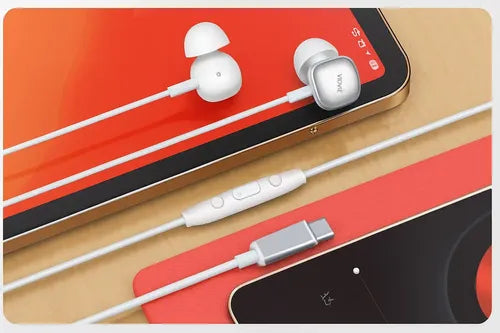 Audífonos In-ear Diegmark Tipo C Para Xiaomi Y Redmi Con Micrófono Y Sonido Hd Blanco