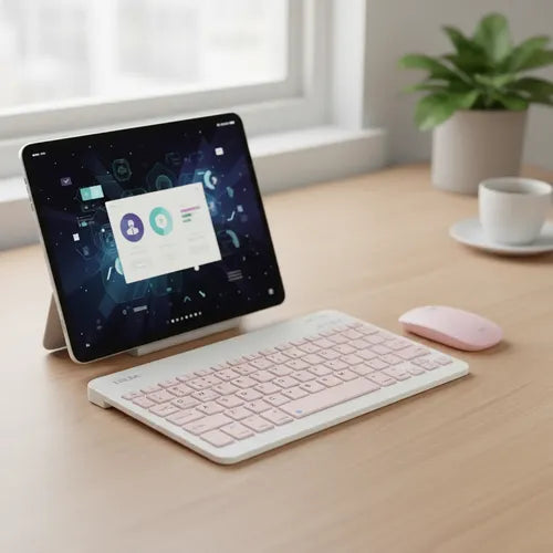 Mini Teclado Y Mouse Irm Inalámbrico Qwerty Español Mk-110 Rosa