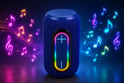 Parlante Inalámbrico Recargable Bs-27 Luz Rgb Sonido Potente Azul