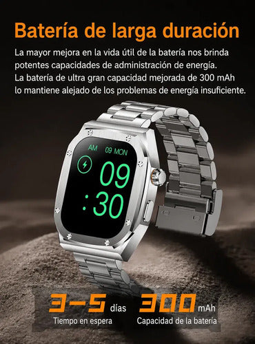 Smartwatch Diegmark Z17-max Para Hombre Y Mujer Con Llamadas Bluetooth Y Pantalla Amoled 2.01  Plateado Metalica