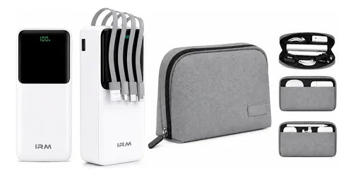Kit Powerbank Rápido 20000mah Universal + Bolso Organizador