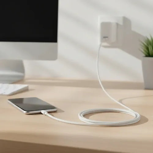 Cable Usb Carga Rápida Para iPhone Lightning 1mt Blanco