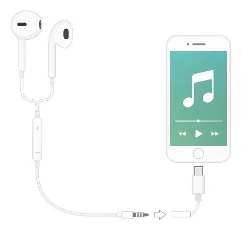 Adaptador De Audífonos Tipo C A Conector De Audio Jack 3.5mm Blanco