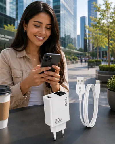 Cargador Rápido 20w Compatible Con iPhone Series 8 Al 14 Blanco
