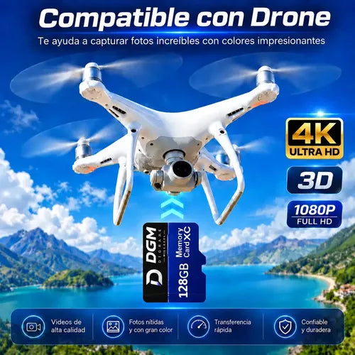 Tarjeta Micro Sdxc Diegmark 128 Gb Uhs-i U1 Clase 10 Para 4k, Con Adaptador Sd