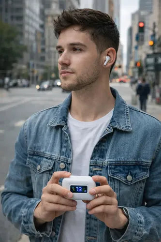 Audífonos Inalámbricos Tws Diegmark T19 Bluetooth 5.3 Con Cancelación De Ruido Y Micrófono Blanco