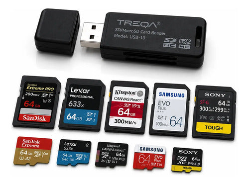 Lector De Memorias Micro Sd Tf Compatible Con Pc Laptop Negro