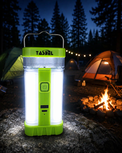 Lámpara Solar Led Camping Linterna Recargable Multifunción Verde