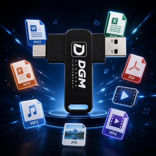 Pendrive Diegmark Otg 128gb 2 En 1 Usb C / Usb Para Smartphone Tablet Notebook Pc Smart Tv Consolas Respalda Tus Fotos,... Negro