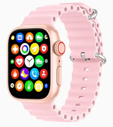 Smartwatch Diegmark W9 Ultra De 45 Mm Para Llamadas Y Salud Hebilla Rosa Oro Brillante