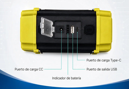 Linterna Led Multifunción Recargable Solar + Usb + Powerbank Verde