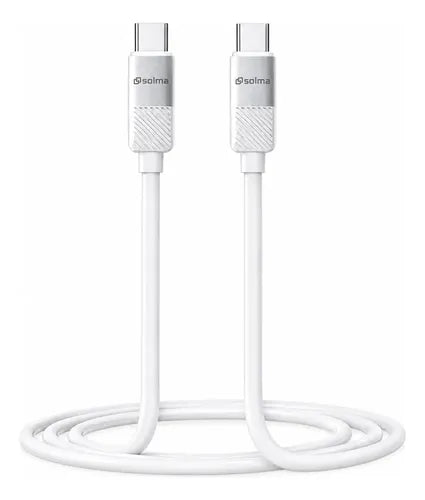 Cable Usb-c A Usb-c Silicona Flexible Carga Rápida 120w 1m Blanco