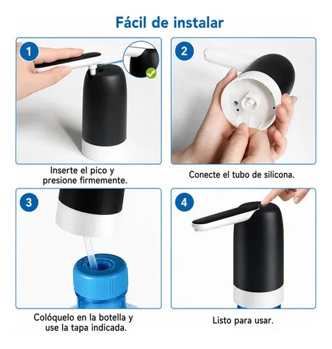 Dispensador De Agua Eléctrico Usb Recargable Portátil 20l Negro
