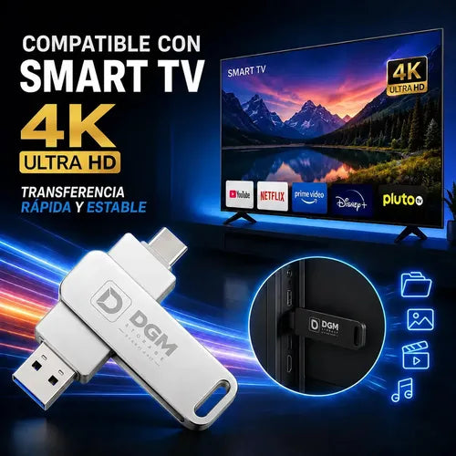 Pendrive Otg Diegmark 128gb 2 En 1 Usb C / Usb Para Smartphone Tablet Notebook Pc Smart Tv Consolas Respalda Tus Fotos,... Plateado