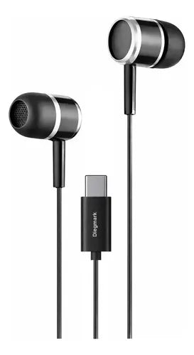Audífonos In-ear Diegmark Dk06 Usb-c Con Micrófono Y Sonido 3d Estéreo Para Llamadas Hd Negro