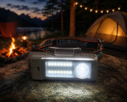 Linterna Frontal Led Recargable Usb-c Giro 180° Multifunción Blanca/ Amarilla Marrón Claro