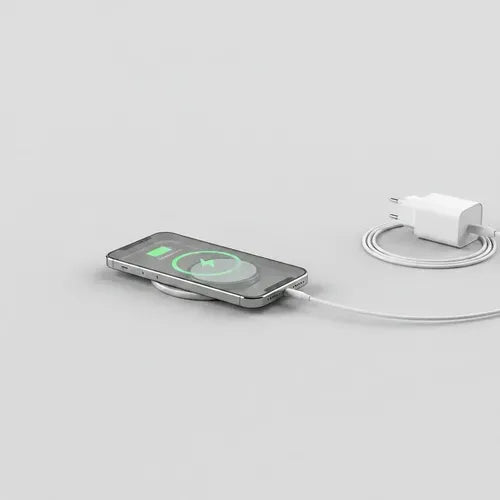 Cargador Magnético Inalámbrico Rápido Diegmark De 15w Para iPhone Y Android En Blanco