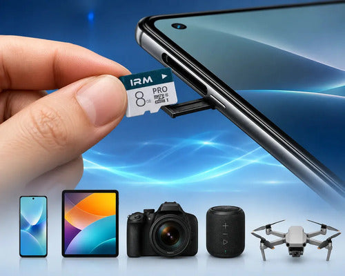 Tarjeta Micro Sd Irm 8 Gb Clase 10 Con Adaptador Para Celulares Y Cámaras