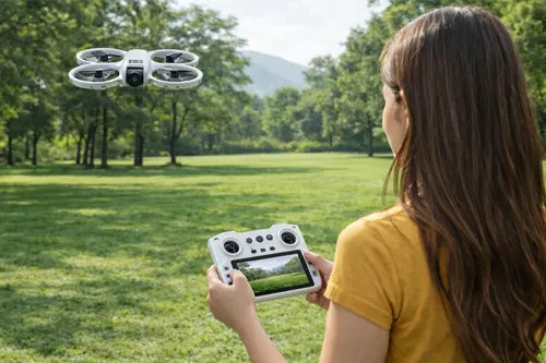 Drone Motores Brushless Con Cámara Lcd Vuelo Estable 360° Gris