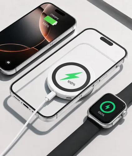 Cargador Magnético Inalámbrico 15w Compatible Con iPhone Blanco