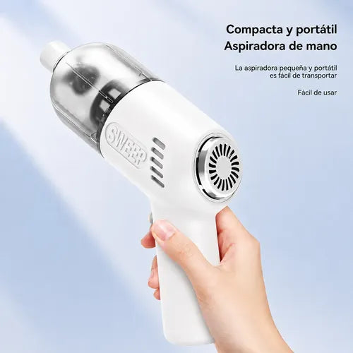 Aspiradora Inalámbrica Mini K20 Recargable Para Auto Y Hogar Blanco
