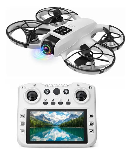Drone Motores Brushless Con Cámara Lcd Vuelo Estable 360° Gris