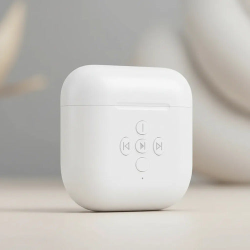 Audífonos Earbuds Para iPhone Y Androide Estuche De Carga Blanco