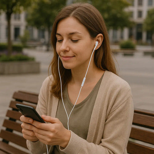 Audífonos Entrada Tipo C In-ear Con Goma Para Androide Blanco