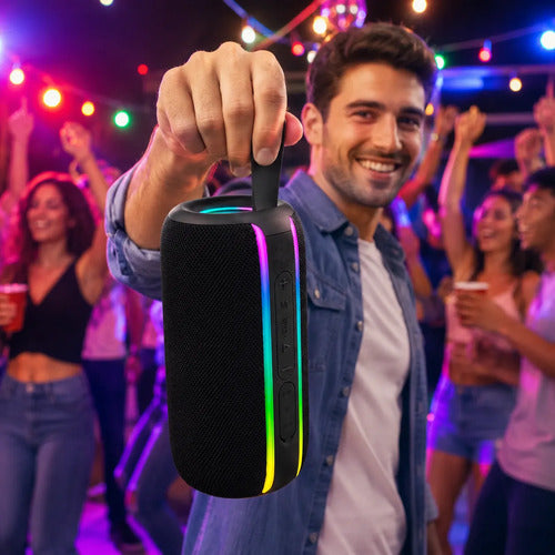 Parlante Bluetooth 8w Tws Luces Led Recargable Usb 1500mah