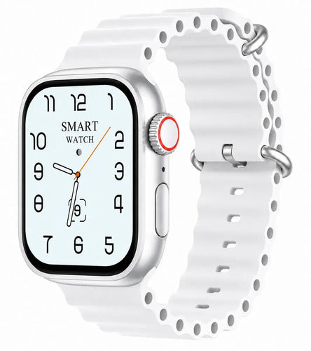 Smartwatch Diegmark W9-ultra Con Pantalla Hd Amoled Para Android E Ios, Color Blanco Plateado Deportivo