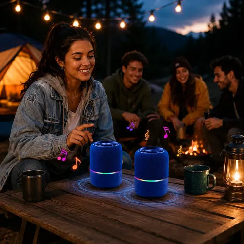 Parlante Inalámbrico M25 Doble Rgb Desmontable 10w Radio Fm