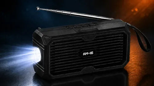 Parlante Portátil Solar 5w Radio Fm Linterna Led Recargable