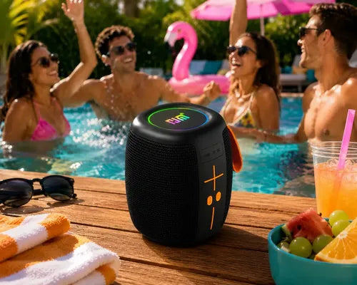 Parlante Portátil Rsm Hm-805 Bluetooth Con Radio Y Luces Led Negro