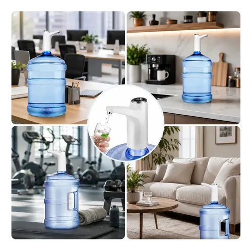 Dispensador De Agua Eléctrico Usb Recargable 8 A 20 L Blanco