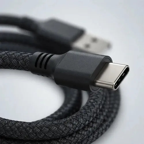 Cable Usb A Tipo C De 1 M Reforzado Para Carga Rápida Y Datos Negro