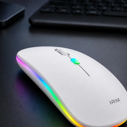 Mouse Inalámbrico Recargable Bluetooth 5.0 2.4 Ghz 1600 Dpi Blanco