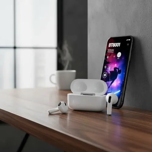 Audífonos Inalámbricos Bluetooth Semi In Ear Estuche Carga Blanco