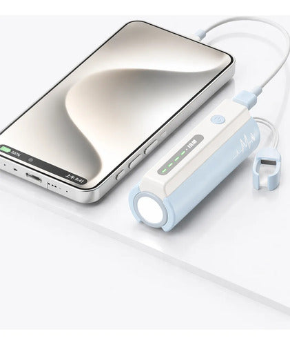 Batería Externa 5000mah R60 Con Linterna Portátil Y Cable