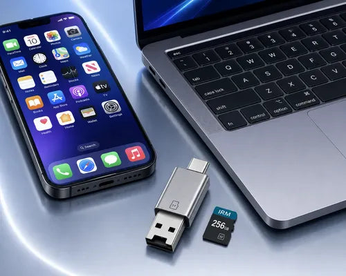 Lector De Tarjetas Tf Micro Sd Conectores Usb C Usb Compacto Gris