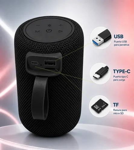 Parlante Inalámbrico A8 Bluetooth 5.3 Usb Radio Fm Luz Rgb