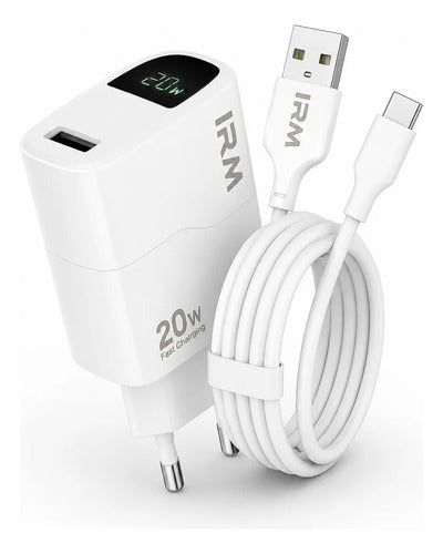 Kit Cargador Rápido 20w Usb C Para Android + Bolso Organizad Blanco/beige