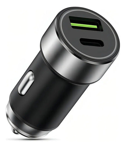 Cargador De Auto Rápido De 33w Con Usb-c Y Usb-a Para iPhone, Samsung Y Xiaomi Negro