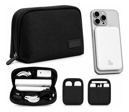 Kit Powerbank 5000mah Magnético Para iPhone Samsung + Bolso