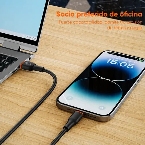 Cable Carga Rápida 3a Conector Usb-l Compatible Con iPhone Negro