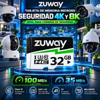 Tarjeta De Memoria Microsd Zuway 32gb Clase 10 U3 A1 Alta Velocidad 100mb/s Premium Compatible Con Nintendo Swicht 1, Video 8k, Celulares, Tablets, Cámaras De Seguridad Y Deportivas, Uso Profesional