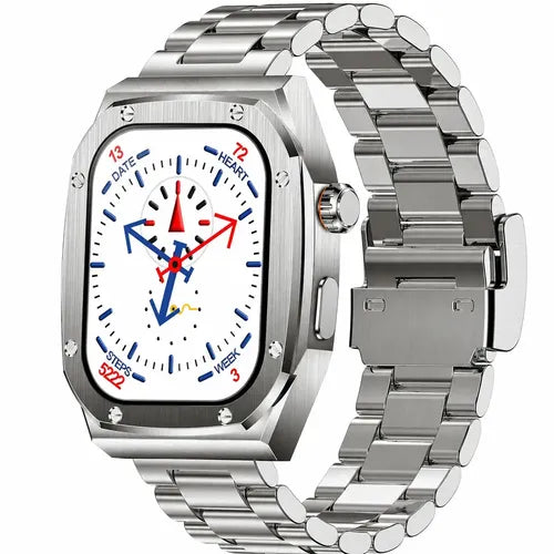 Smartwatch Diegmark Z17-max Para Hombre Y Mujer Con Llamadas Bluetooth Y Pantalla Amoled 2.01  Plateado Metalica