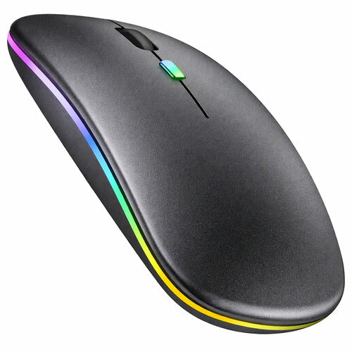 Mouse Inalámbrico Recargable Irm Mk-07 Con Bluetooth Y Rgb Para Gamer U Oficina Gris Oscuro