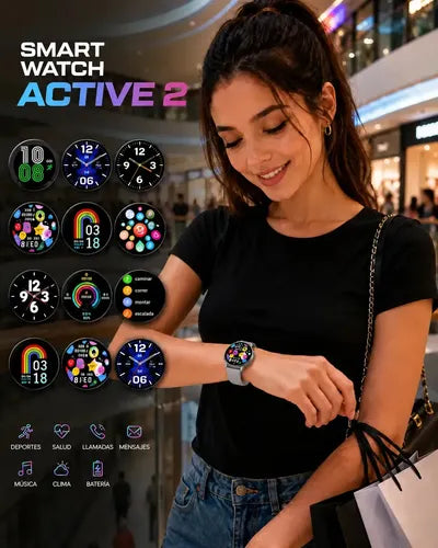 Smartwatch Diegmark Active.2 Sport Con Llamadas Bluetooth Para Android Y Ios Plateado Hebilla Gris