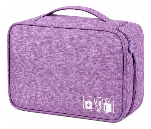 Bolso Organizador Viaje Para Cables Electrónicos Accesorios Púrpura