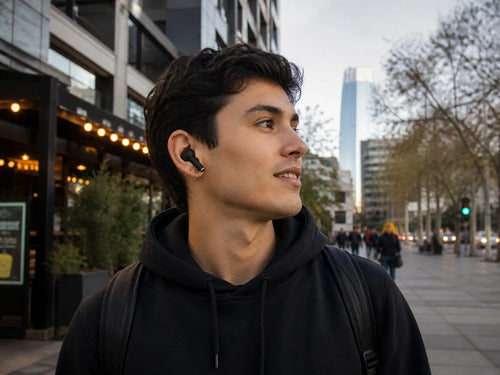 Audífonos Bluetooth 5.3 Ht09 Alta Fidelidad Con Estuche Negro